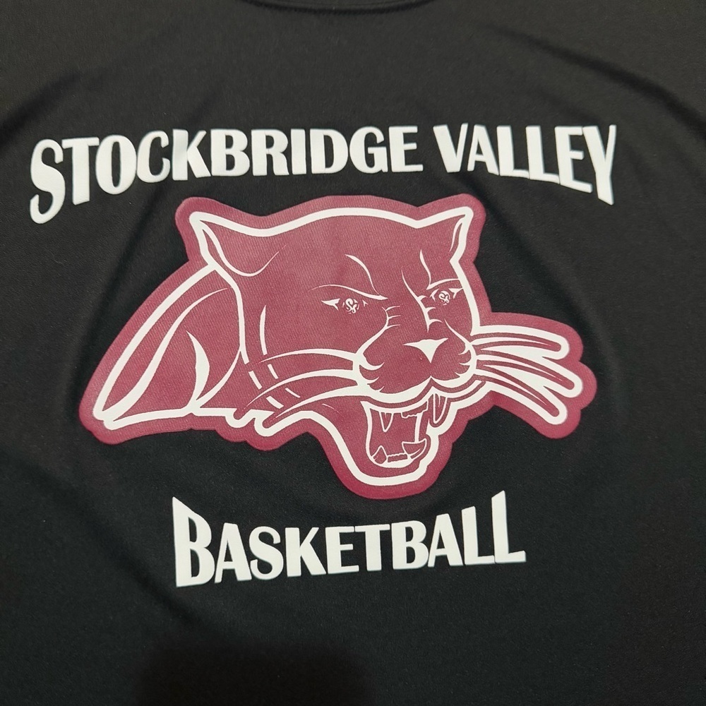 Stockbridge Valley Basketball Long Sleeve T Shirt Sport-Tek Graphic Print Men XL - Picture 2 of 13